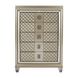 Loudon Champagne Metallic Chest by Homelegance at Eve Furniture