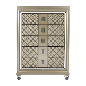 Loudon Champagne Metallic Chest by Homelegance at Eve Furniture