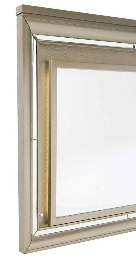 Loudon Champagne Metallic Mirror (Mirror Only) with LED Lighting by Homelegance at Eve Furniture