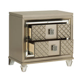 Loudon Champagne Metallic Nightstand by Homelegance at Eve Furniture