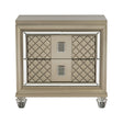 Loudon Champagne Metallic Nightstand by Homelegance at Eve Furniture