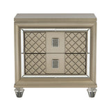 Loudon Champagne Metallic Nightstand by Homelegance at Eve Furniture