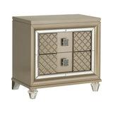 Loudon Champagne Metallic Nightstand by Homelegance at Eve Furniture