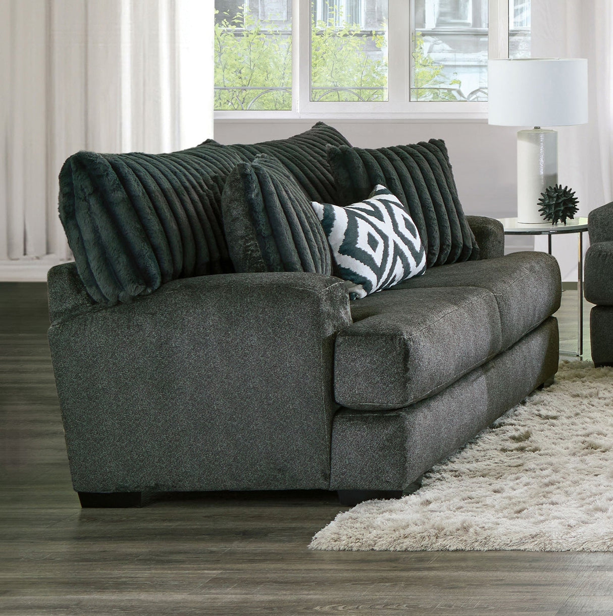 Loughlin Gun Metal Sofa & Loveseat by Furniture of America at Eve Furniture