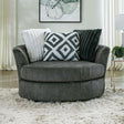 Loughlin Gun Metal Swivel Chair by Furniture of America at Eve Furniture