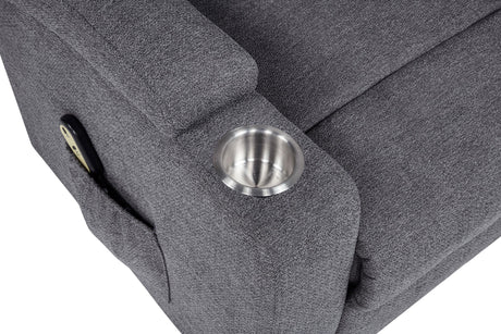 Louie Gray Chenille Upholstered Power Lift Massage Chair by Coaster at Eve Furniture