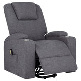 Louie Gray Chenille Upholstered Power Lift Massage Chair by Coaster at Eve Furniture