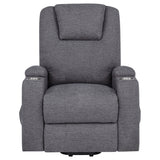 Louie Gray Chenille Upholstered Power Lift Massage Chair by Coaster at Eve Furniture