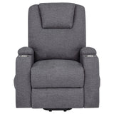 Louie Gray Chenille Upholstered Power Lift Massage Chair by Coaster at Eve Furniture