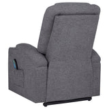 Louie Gray Chenille Upholstered Power Lift Massage Chair by Coaster at Eve Furniture