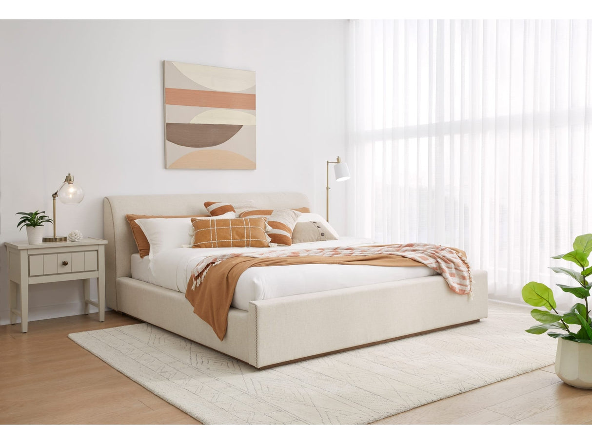 Louis Natural King Upholstered Platform Bed by Modus Furniture at Eve Furniture
