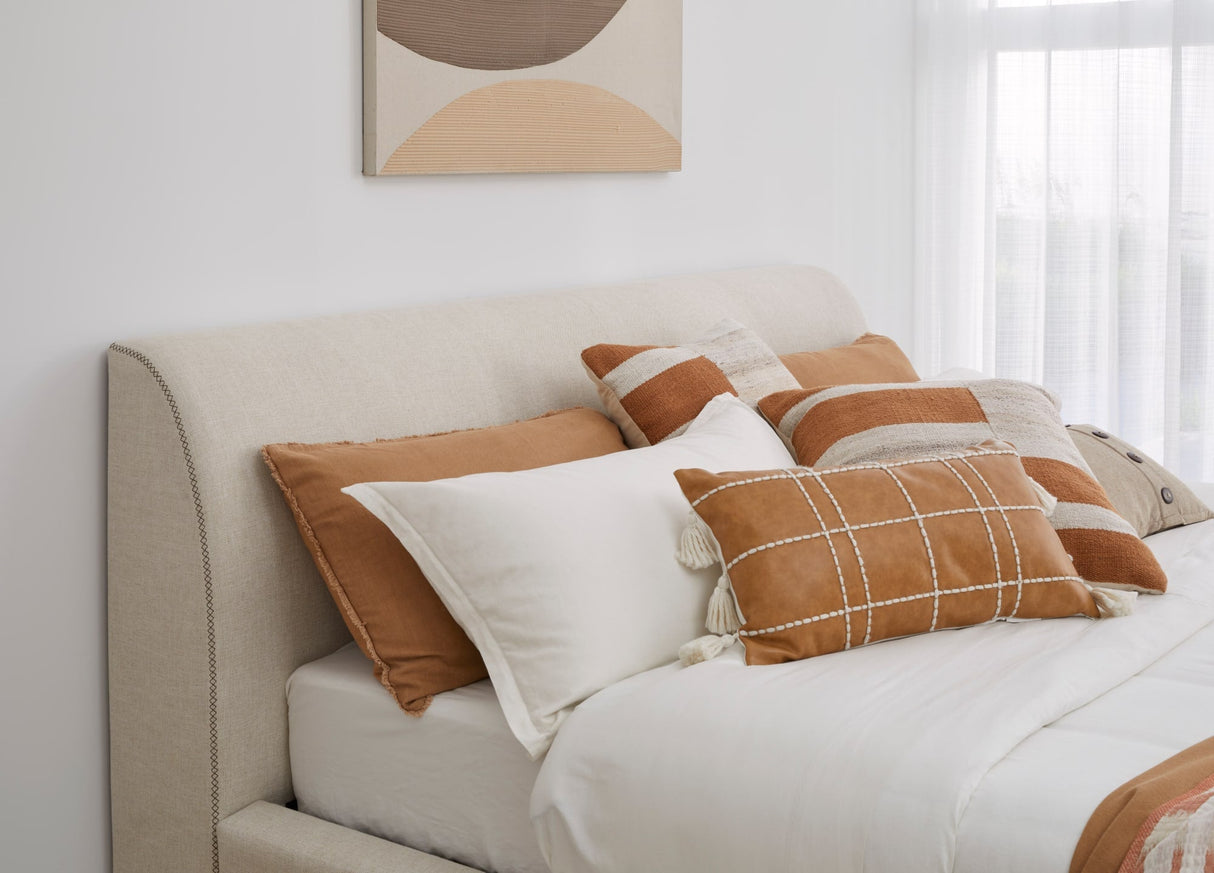 Louis Natural King Upholstered Platform Bed by Modus Furniture at Eve Furniture