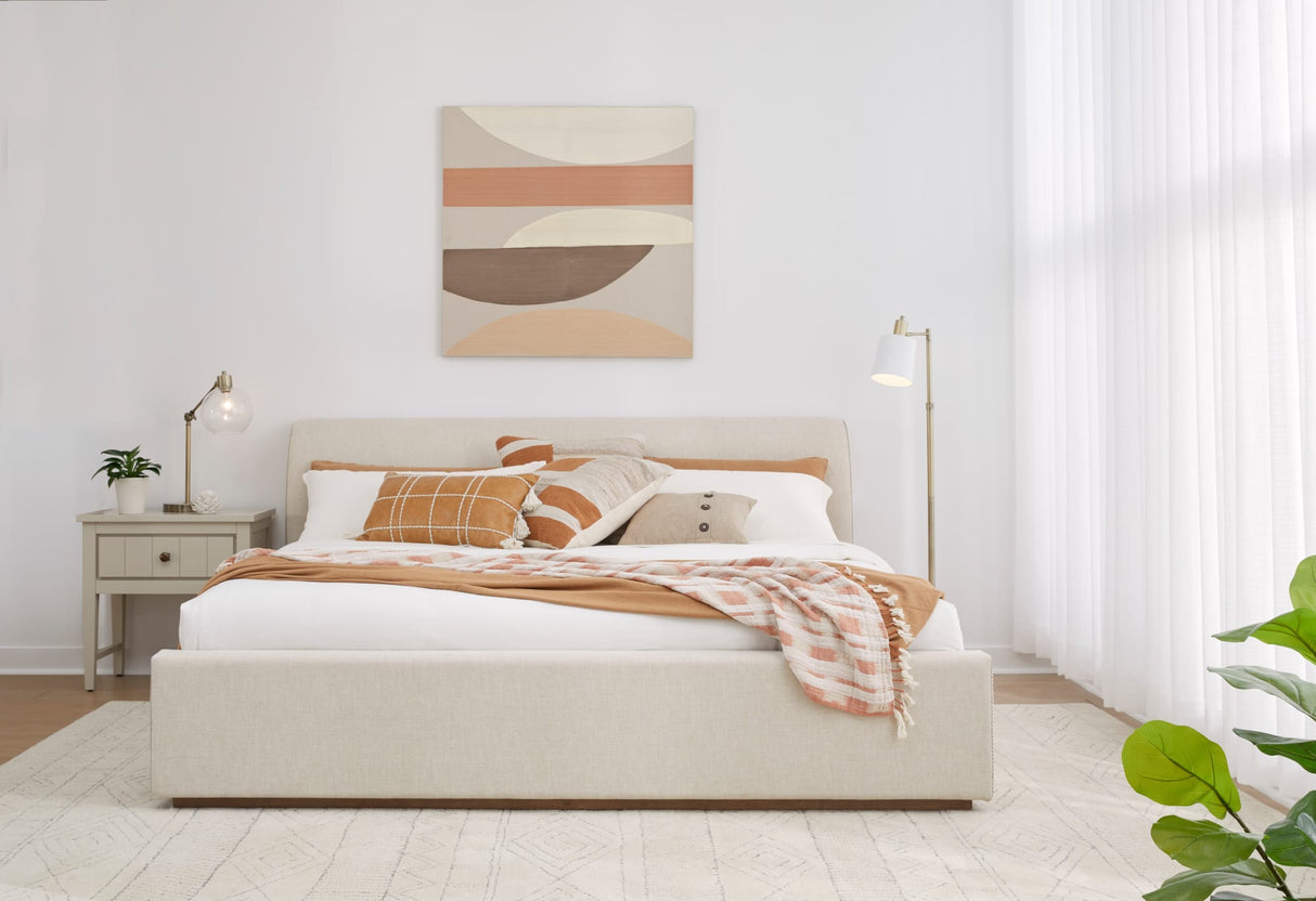Louis Natural King Upholstered Platform Bed by Modus Furniture at Eve Furniture