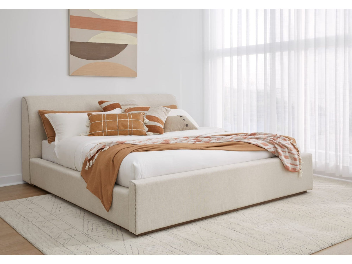 Louis Natural King Upholstered Platform Bed by Modus Furniture at Eve Furniture