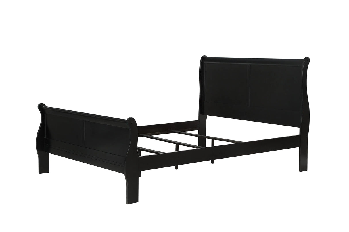 Louis Philip Black Full Sleigh Bed by Crown Mark at Eve Furniture