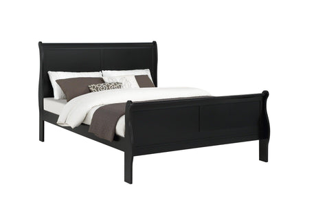 Louis Philip Black King Sleigh Bed by Crown Mark at Eve Furniture
