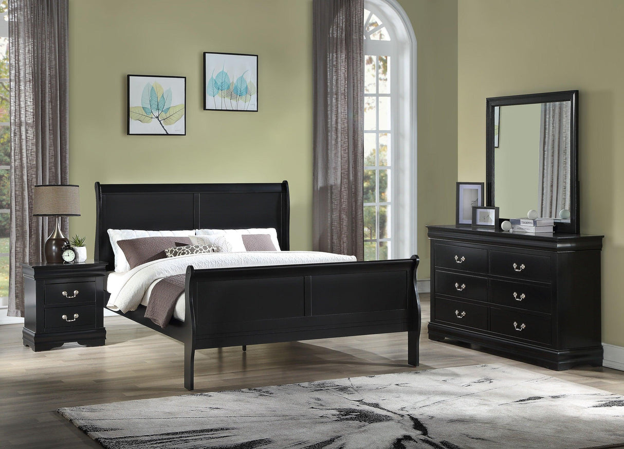 Louis Philip Black Sleigh Bedroom Set by Crown Mark at Eve Furniture