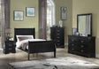 Louis Philip Black Sleigh Youth Bedroom Set by Crown Mark at Eve Furniture