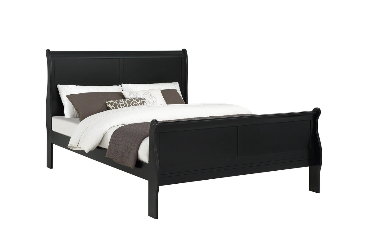 Louis Philip Black Twin Sleigh Bed by Crown Mark at Eve Furniture