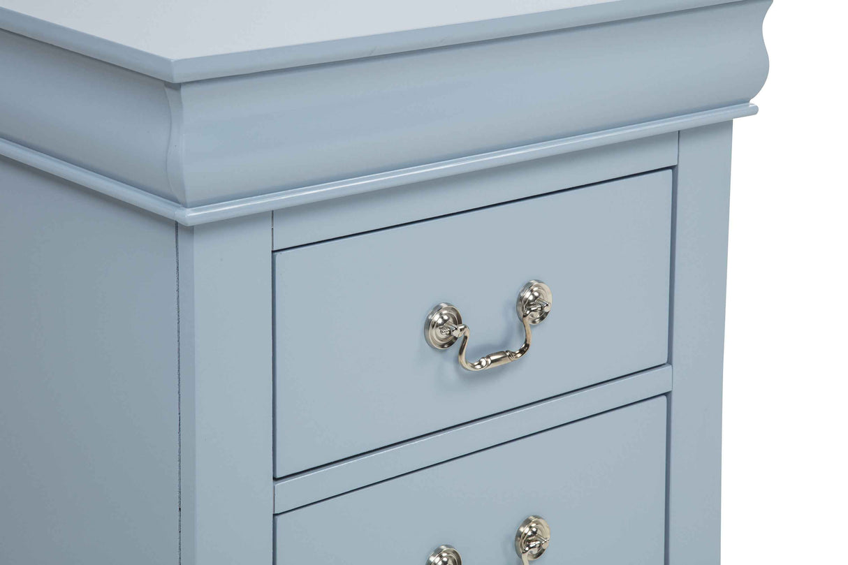 Louis Philip Blue Nightstand by Crown Mark at Eve Furniture
