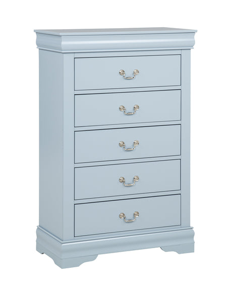 Louis Philip Blue Sleigh Youth Bedroom Set by Crown Mark at Eve Furniture