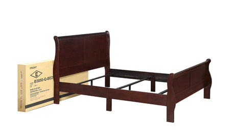 Louis Philip Cherry King Sleigh Bed by Crown Mark at Eve Furniture
