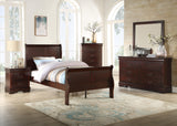 Louis Philip Cherry Sleigh Youth Bedroom Set by Crown Mark at Eve Furniture