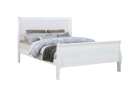 Louis Philip White Full Sleigh Bed by Crown Mark at Eve Furniture