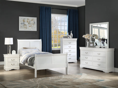 Louis Philip White Sleigh Youth Bedroom Set by Crown Mark at Eve Furniture
