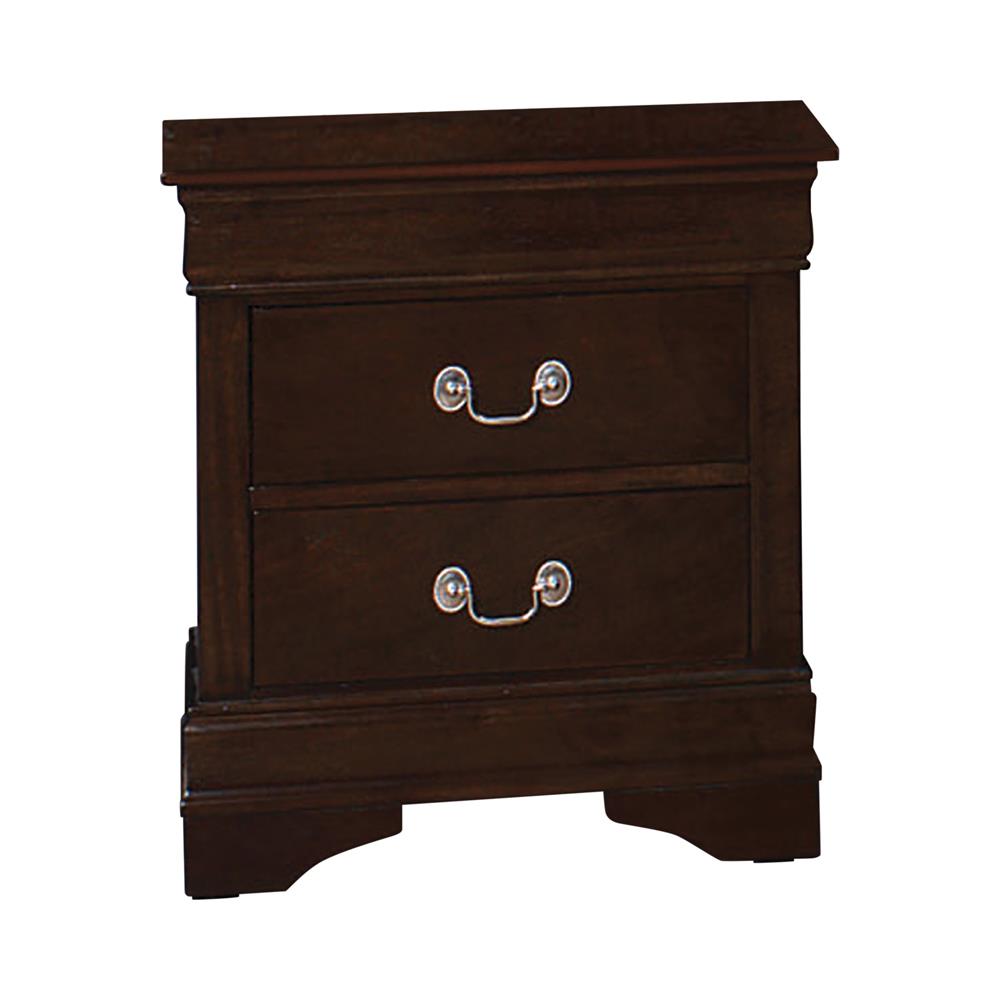 Louis Philippe 2-Drawer Nightstand Cappuccino