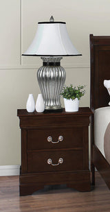 Louis Philippe 2-Drawer Nightstand Cappuccino