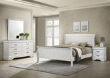 Louis Philippe White 4-Piece Eastern King Bedroom Set