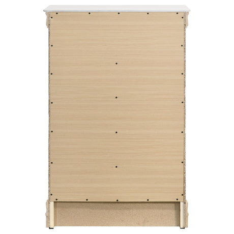 Louis Philippe 5-drawer Bedroom Chest White by Coaster at Eve Furniture