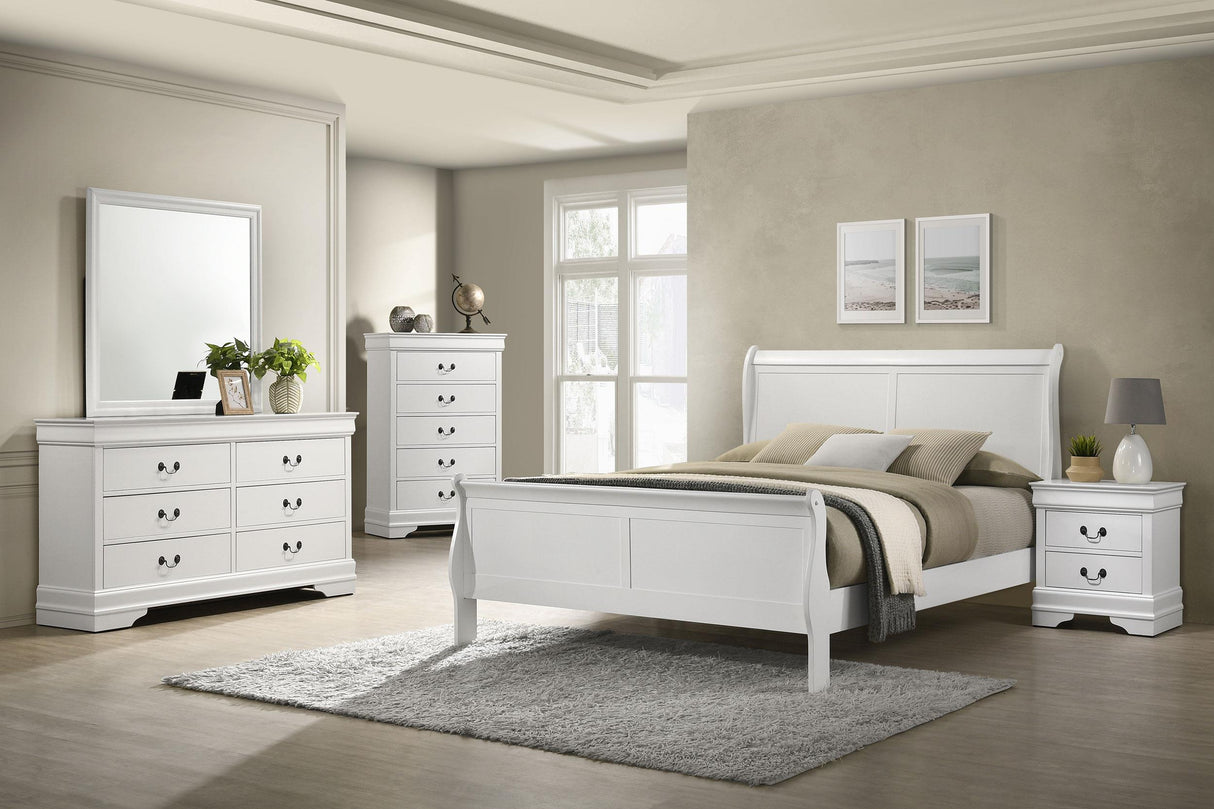 Louis Philippe White 5-Piece Eastern King Bedroom Set