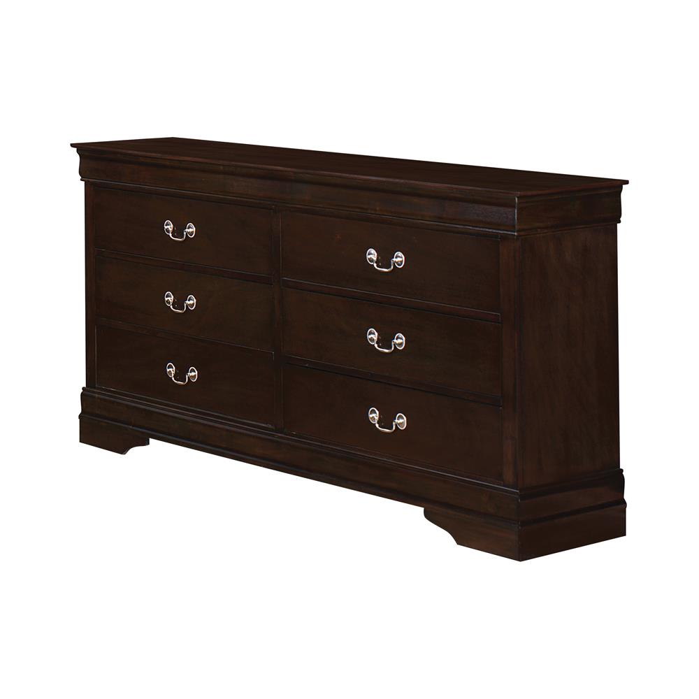 Louis Philippe Cappuccino 6-Drawer Dresser