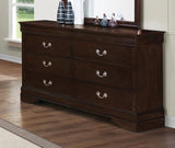 Louis Philippe Cappuccino 6-Drawer Dresser