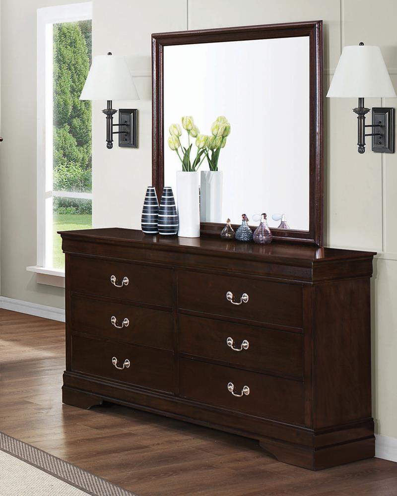 Louis Philippe Cappuccino 6-Drawer Dresser