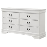 Louis Philippe 6-drawer Dresser White