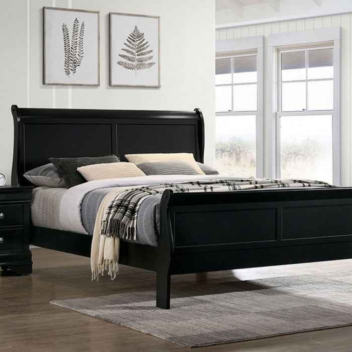 Louis Philippe Black 5-Piece Queen Bedroom Set by Furniture of America at Eve Furniture