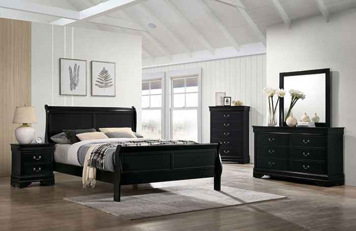Louis Philippe Black 5-Piece Queen Bedroom Set by Furniture of America at Eve Furniture