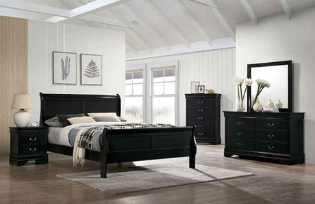 Louis Philippe Black 4-Piece Queen Bedroom Set by Furniture of America at Eve Furniture