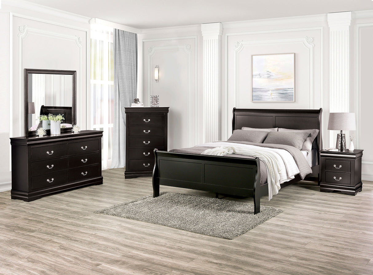 Louis Philippe Black Full Bed by Furniture of America at Eve Furniture