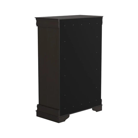 Louis Philippe Cappuccino 5-Drawer Chest with Silver Bails by Coaster at Eve Furniture