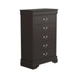 Louis Philippe Cappuccino 5-Drawer Chest with Silver Bails by Coaster at Eve Furniture