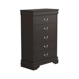 Louis Philippe Cappuccino 5-Drawer Chest with Silver Bails by Coaster at Eve Furniture