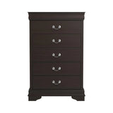Louis Philippe Cappuccino 5-Drawer Chest with Silver Bails by Coaster at Eve Furniture