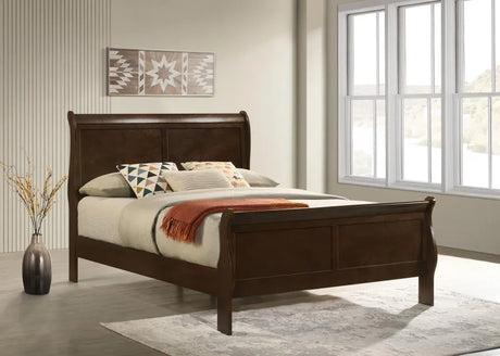 Louis Philippe Cappuccino Full Panel Sleigh Bed by Coaster at Eve Furniture
