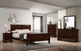 Louis Philippe Dark Cherry 4-Piece Queen Bedroom Set by Furniture of America at Eve Furniture