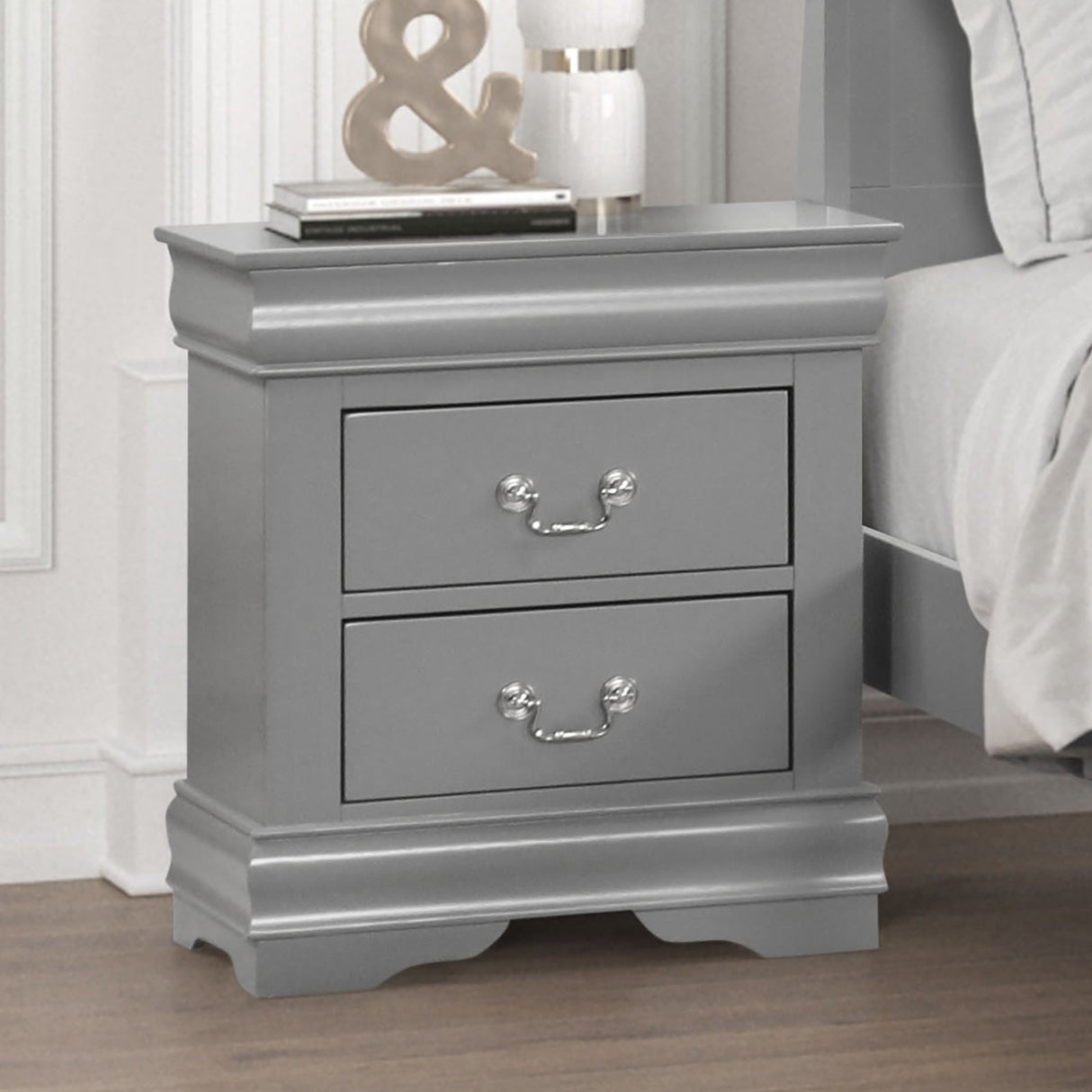 Louis Philippe Gray 4-Piece Queen Bedroom Set by Furniture of America at Eve Furniture