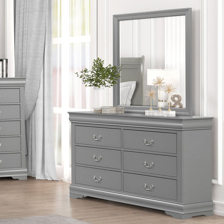 Louis Philippe Gray 4-Piece Queen Bedroom Set by Furniture of America at Eve Furniture